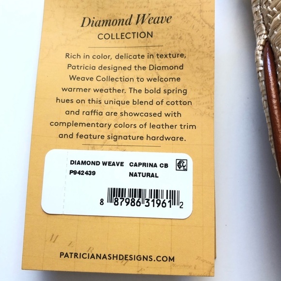 NWT Patricia Nash Caprina Diamond Weave Crossbody Clutch Natural - Picture 5 of 10